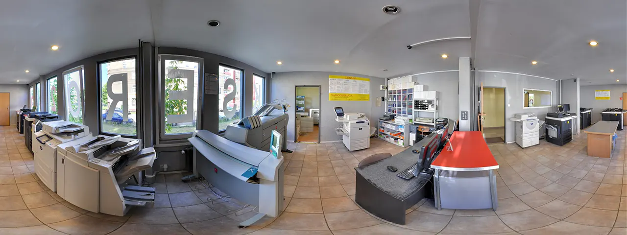 Zdjęcie sferyczne wnętrza punktu Ksero 24h